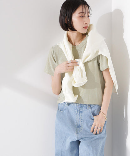 ラメカットクルーネックＴシャツ