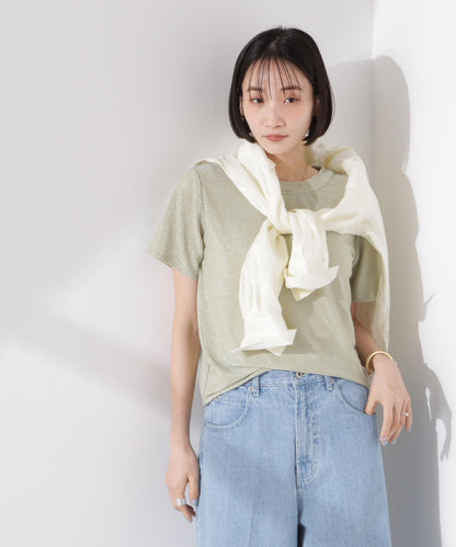 ラメカットクルーネックＴシャツ