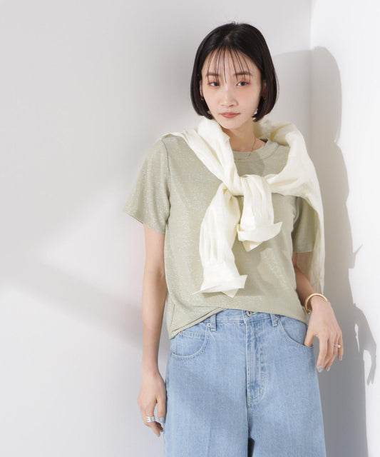 ラメカットクルーネックＴシャツ
