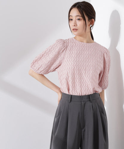 ウェーブジャガードボリュームスリーブプルオーバー