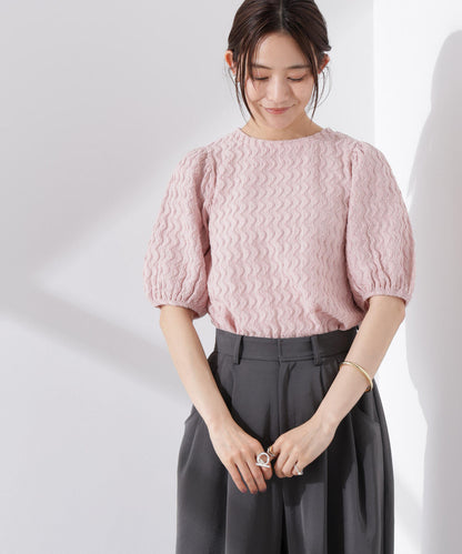 ウェーブジャガードボリュームスリーブプルオーバー