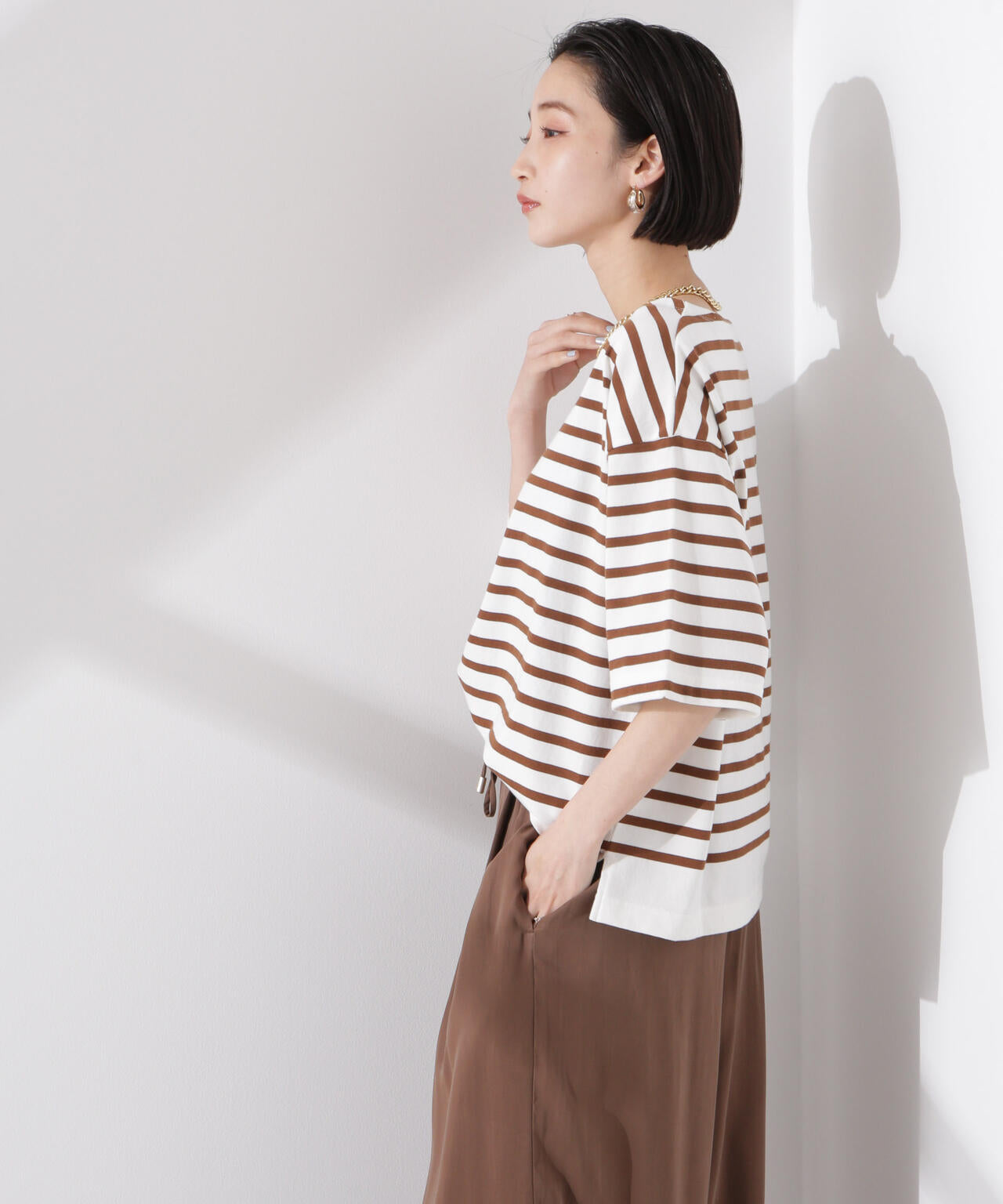 パネルボーダーワイドトップス