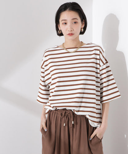 パネルボーダーワイドトップス