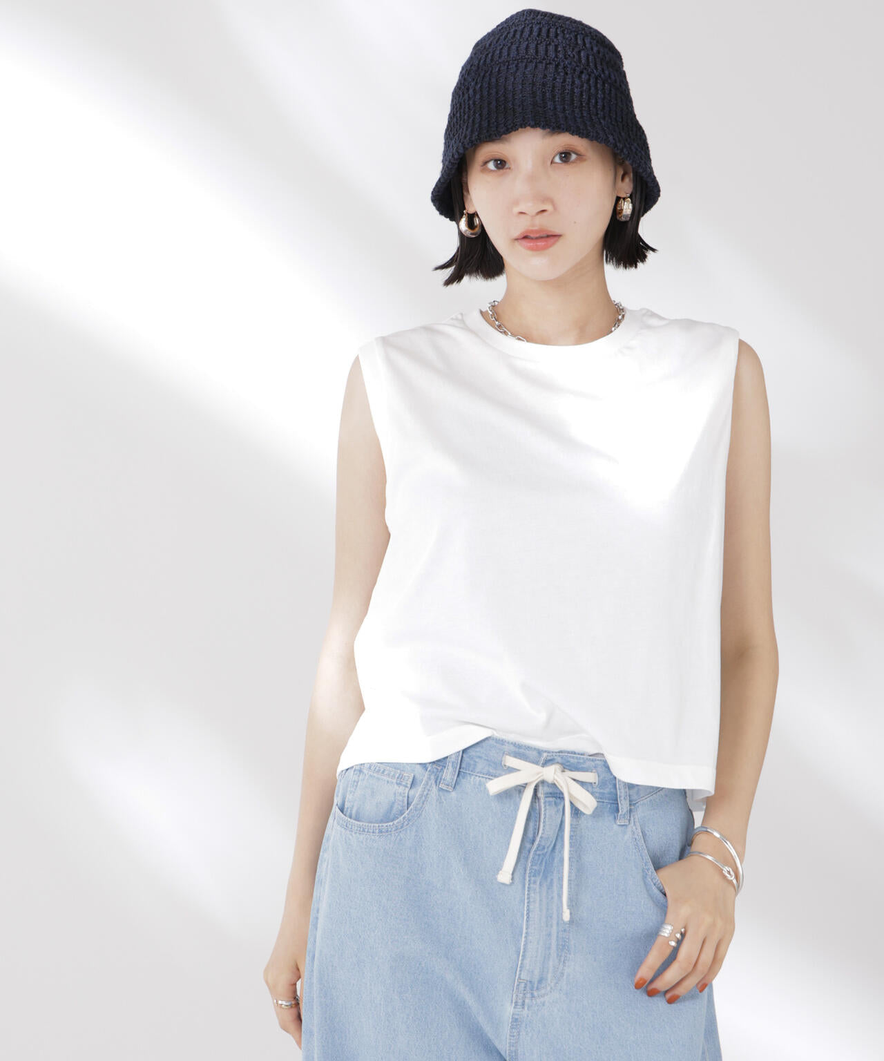 吸水速乾抗菌防臭ノースリーブトップス