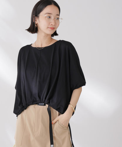 吸水速乾抗菌防臭クロップドドロストトップス