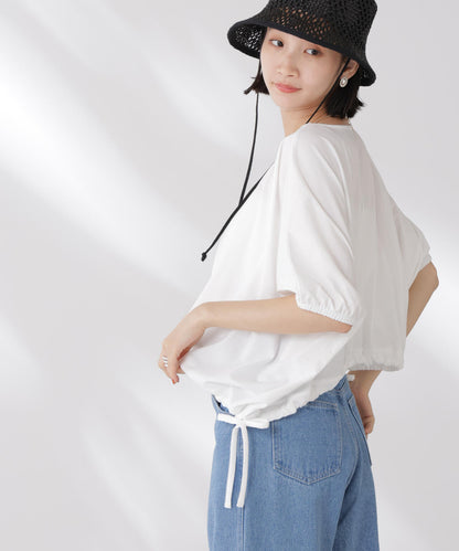 吸水速乾抗菌防臭クロップドドロストトップス