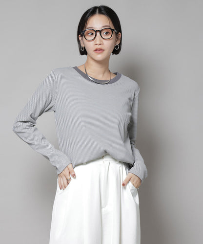 ミジンボーダーロングスリーブTシャツ