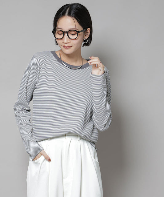 ミジンボーダーロングスリーブTシャツ