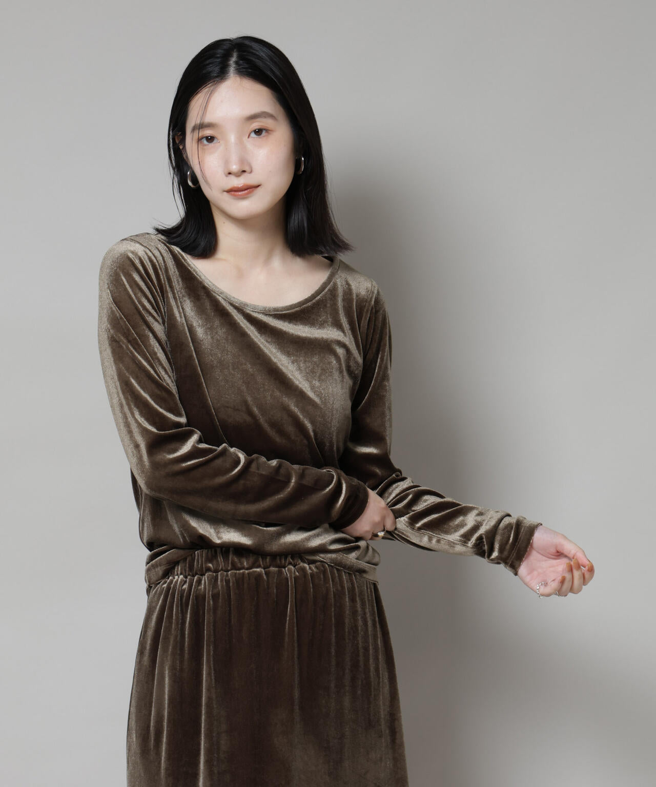 前後2wayベロアカットトップス(セットアップ可)