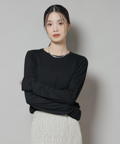 吸湿発熱クルーネックロングスリーブTシャツ