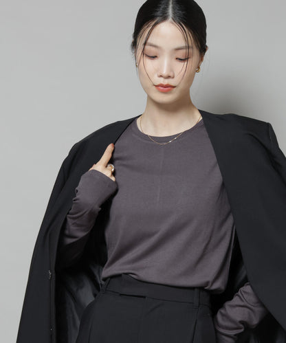 吸湿発熱クルーネックロングスリーブTシャツ