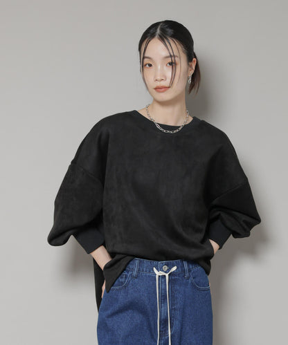 カットスエードサイドスリットワイドプルオーバー(セットアップ可)