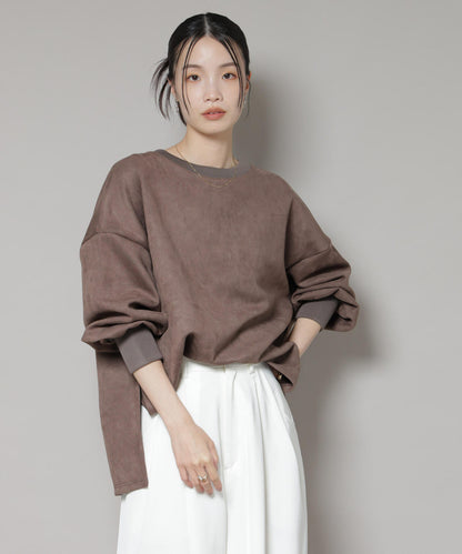 カットスエードサイドスリットワイドプルオーバー(セットアップ可)