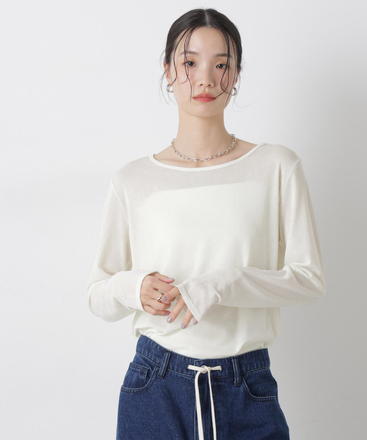 スラブシアーロングスリーブTシャツ