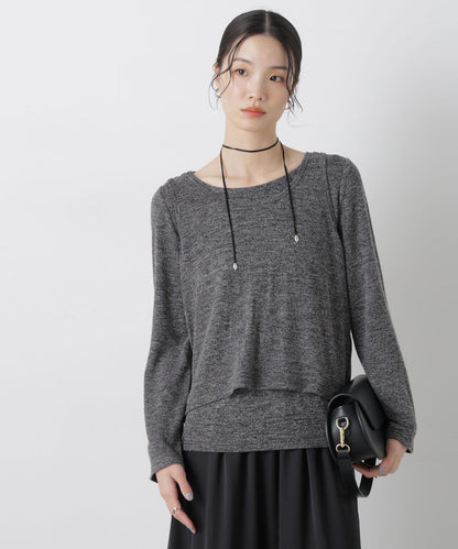 メランジカットレイヤードセットトップス