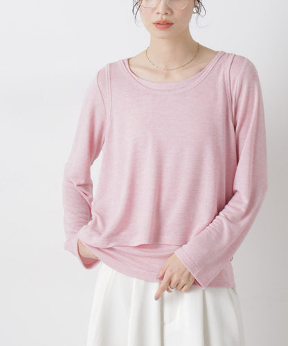 メランジカットレイヤードセットトップス